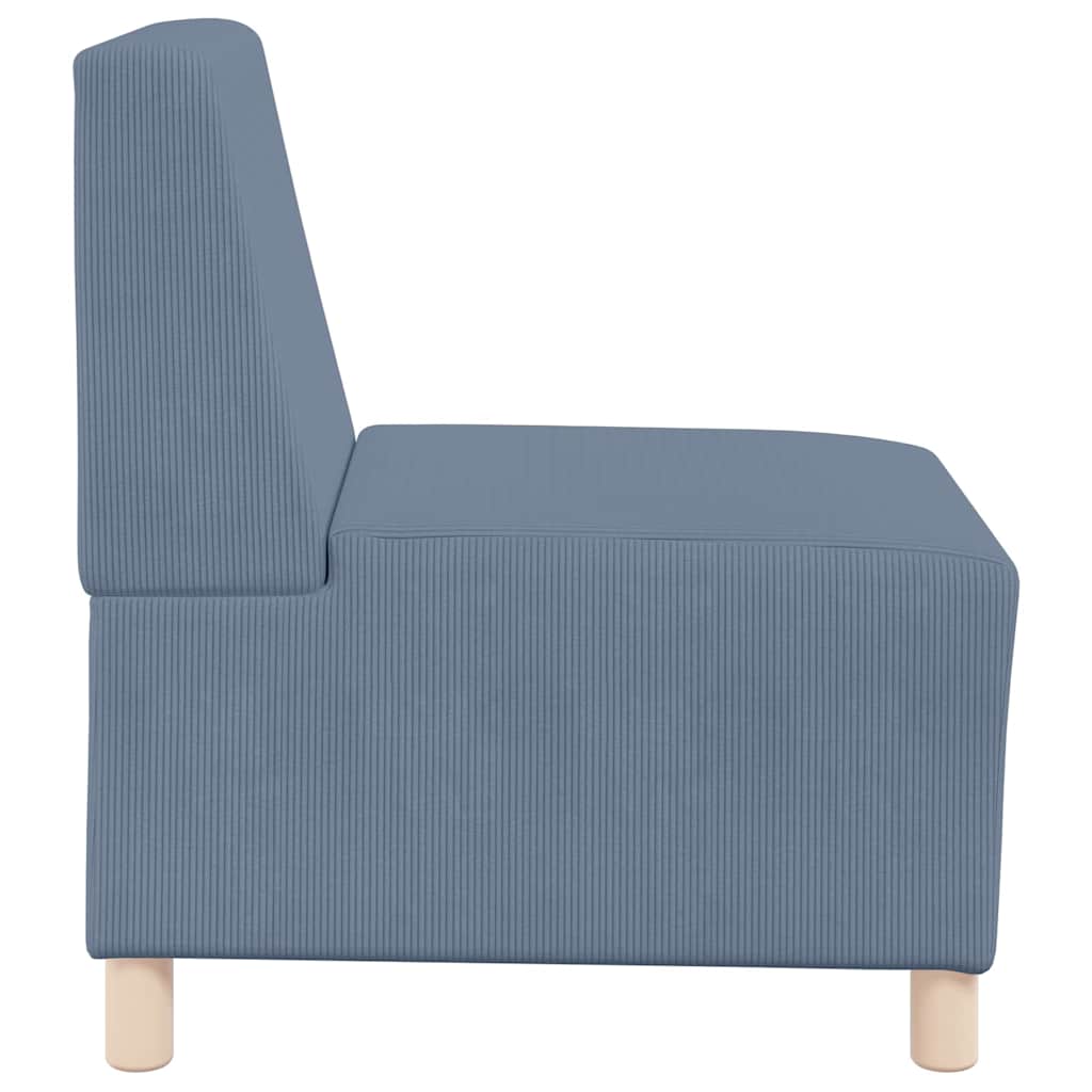 | Modular Sofa Unit Armless | Blue 55 x 74 x 82 cm Corduroy fabric